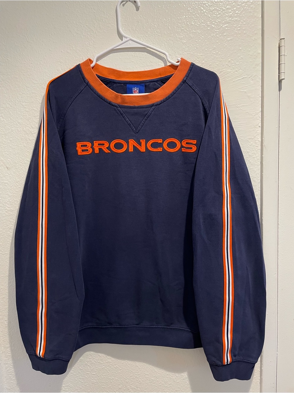 Vintage Reebok Denver Broncos Crewneck Sweatshirt Mens 2XL Navy Blue Y2K NFL